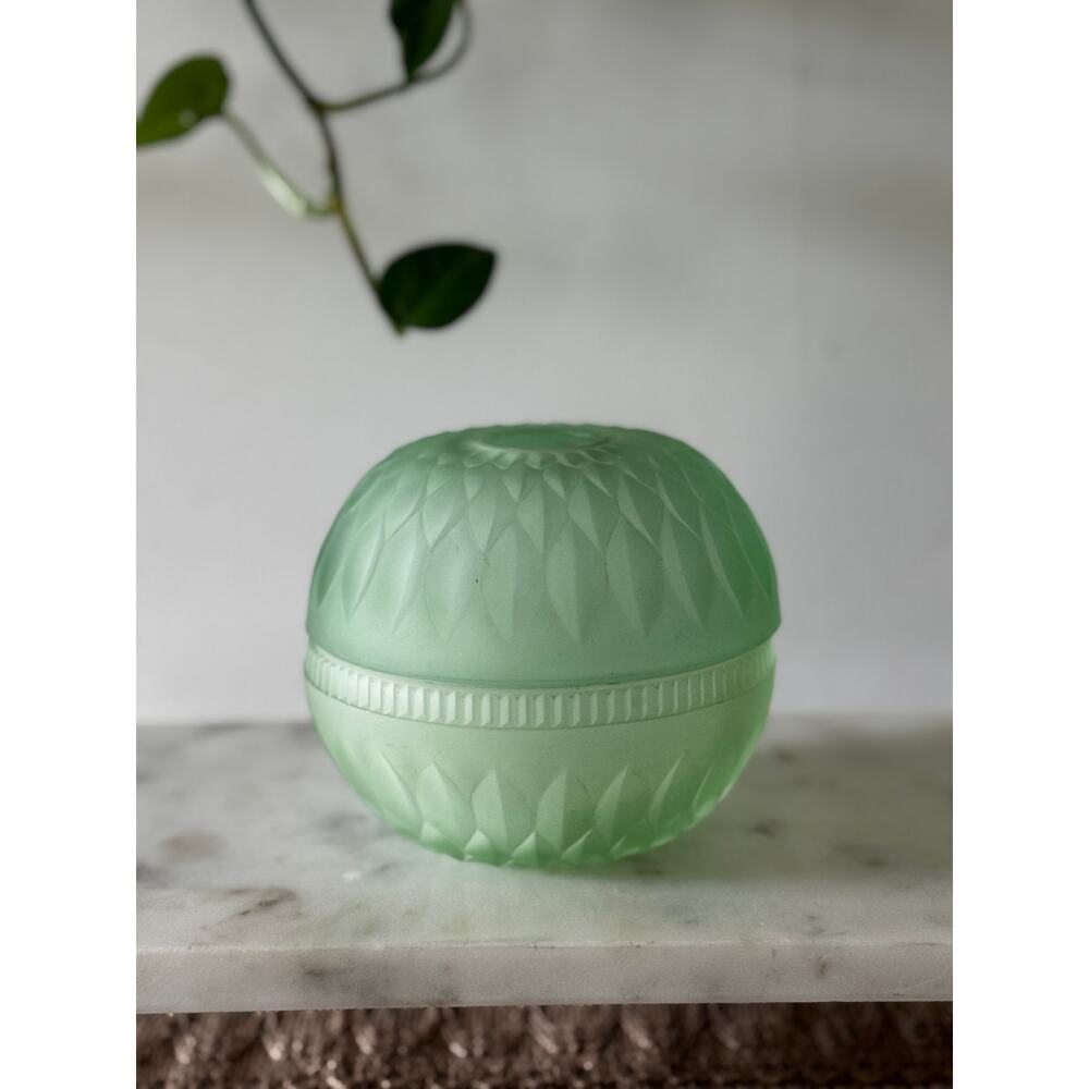 Vintage Green Indiana Glass Mount Vernon Fairy Lamp - Picture 6 of 10
